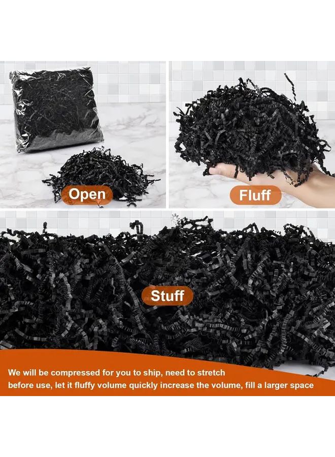 Black Crinkle Paper Shreds 1lb Gift Basket Filler For Holiday Decor And Wrapping - Image 4